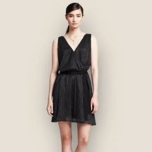 NWT Banana Republic Black Shine Double-Vee Dress